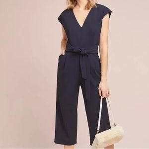 Anthropologie Faux Wrap Black Jumpsuit